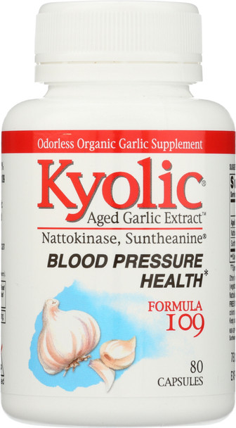 Kyolic: Aged Garlic Extract Blood Pressure Health Formula 109, 80 Cp