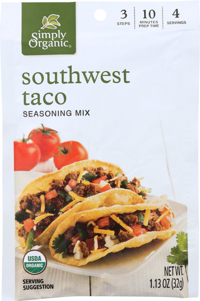 Simply Organic: Southwest Taco Seasoning, 1.13 Oz