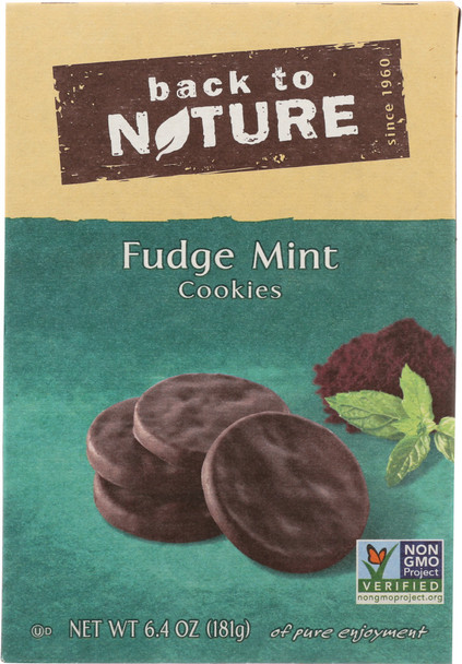Back To Nature: Cookies Fudge Mint, 6.4 Oz