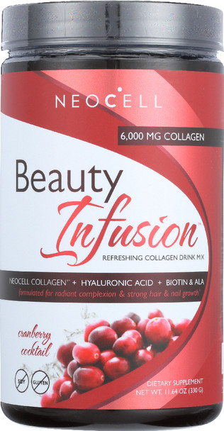 Neocell: Beauty Infusion Refreshing Collagen Drink Mix Cranberry Cocktail, 11.64 Oz