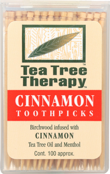 Tea Tree Therapy" Cinnamon Toothpicks, 100 Tootpicks