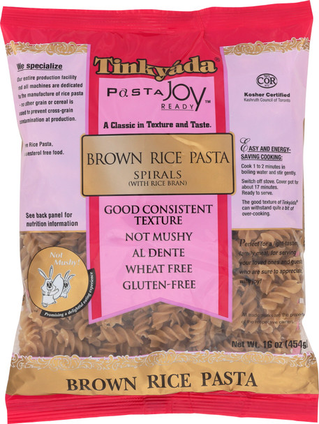 Tinkyada Pasta: Brown Rice Pasta Spirals With Rice Bran, 16 Oz