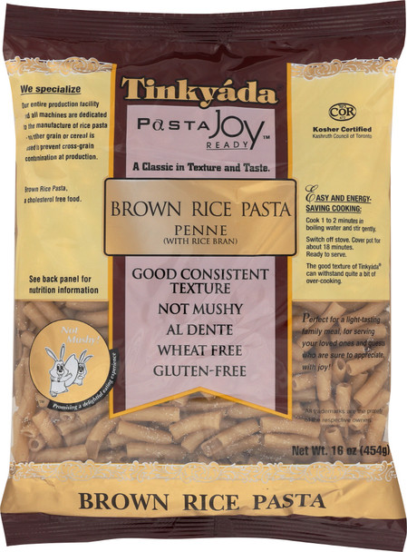 Tinkyada: Brown Rice Pasta Penne With Rice Bran, 16 Oz