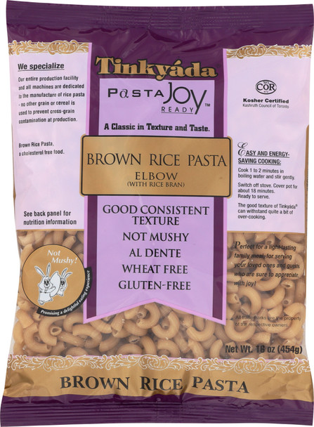Tinkyada: Brown Rice Pasta Elbow With Rice Bran, 16 Oz
