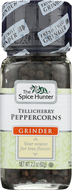 Spice Hunter: Tellicherry Peppercorns Grinder, 2.2 Oz