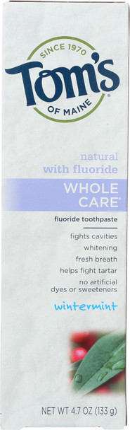 Toms Of Maine: Whole Care Fluoride Toothpaste Wintermint, 4.7 Oz