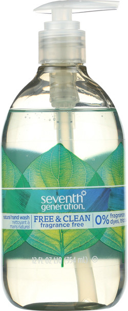 Seventh Generation: Free & Clean Fragrance Free Natural Hand Wash, 12 Oz