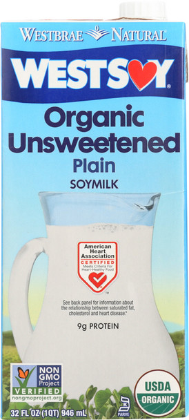 Westsoy: Organic Unsweetened Soymilk, 32 Oz