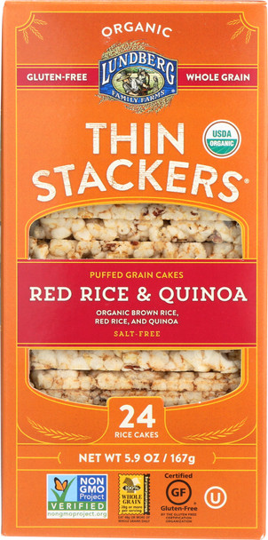 Lundberg: Rice Cakes Thin Stackers Red Rice & Quinoa, 5.9 Oz