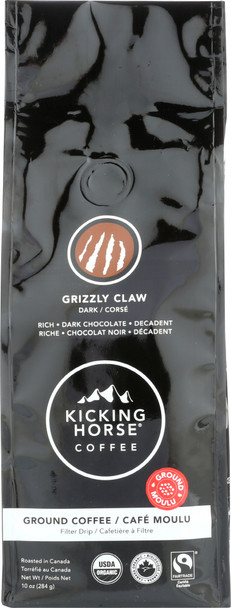 Kicking Horse: Grizzly Claw Ground Coffee Dark Roast, 10 Oz