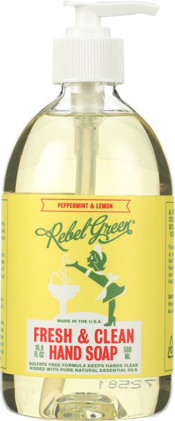 Rebel Green: Luxe Hand Cream Peppermint & Lemon, 16.9 Oz