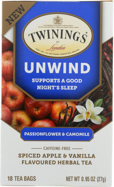 Twining Tea: Unwind Spiced Apple & Vanilla Herbal Tea, 18 Bg