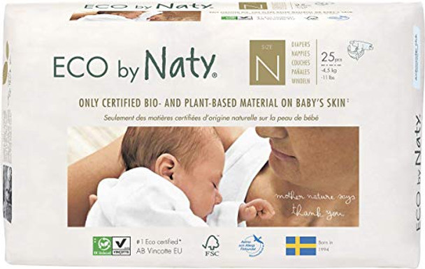 Naty-eco By Naty: Diaper Size Newborn, 25 Ct