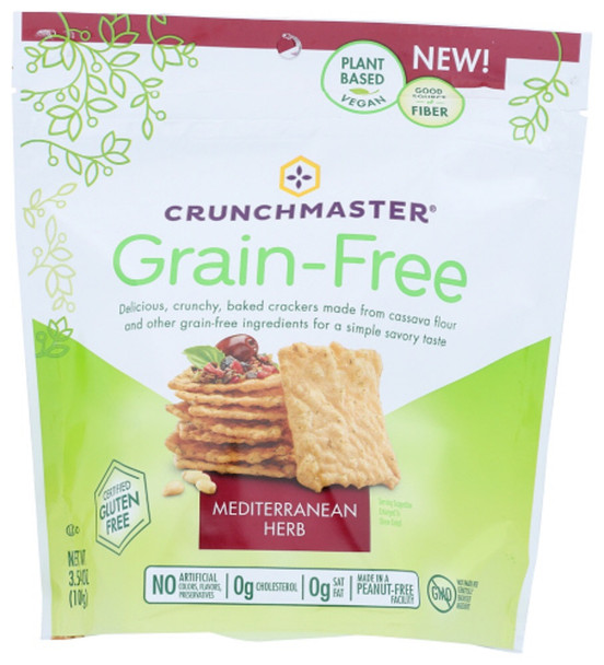 Crunchmaster: Grain-free Mediterranean Herb Crackers, 3.54 Oz