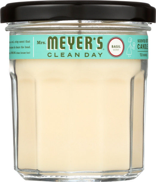 Mrs Meyers Clean Day: Scented Soy Candle Basil Scent, 7.2 Oz
