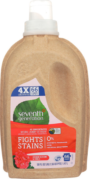 Seventh Generation: Liquid Laundry Detergent Geranium Blossoms, 50 Oz