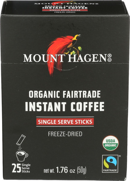 Mount Hagen: Organic Instant Regular Coffee Single Serve Sticks, 1.76 Oz