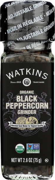 Watkins: Peppercorn Blk Grindr Org, 2.6 Oz