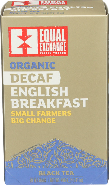 Equal Exchange: English Breakfast Tea Decaf Organic, 20 Bg