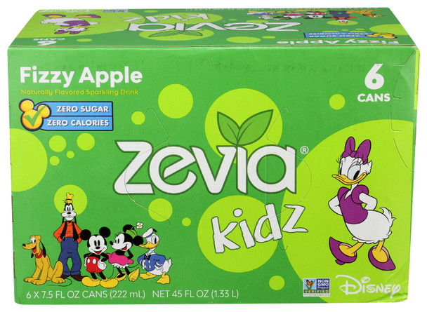 Zevia: Kidz Fizzy Apple 6pack, 45 Fo