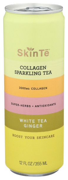 Skinte: Collagen Sparkling Tea White Tea Ginger, 12 Fo