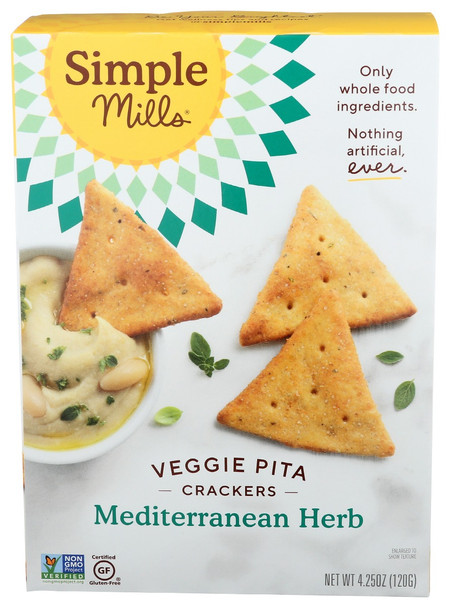 Simple Mills: Mediterranean Herb Veggie Pita Crackers, 4.25 Oz