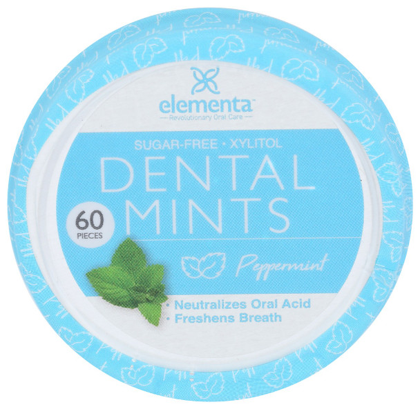 Elementa Silver: Dental Mints Peppermint, 60 Pc