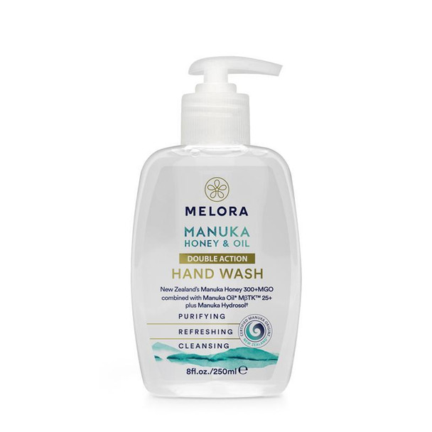 Melora: Manuka Honey & Oil Double Action Hand Wash, 8 Fo