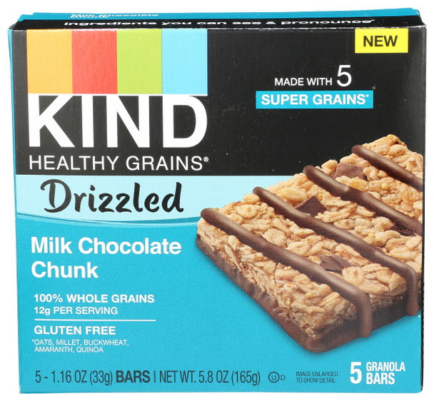 Kind: Milk Chocolate Chunk Drizzled Bar, 5.8 Oz
