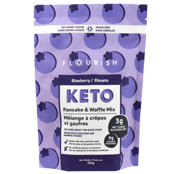 Flourish: Blueberry Keto Protein Pancake Mix, 10 Oz