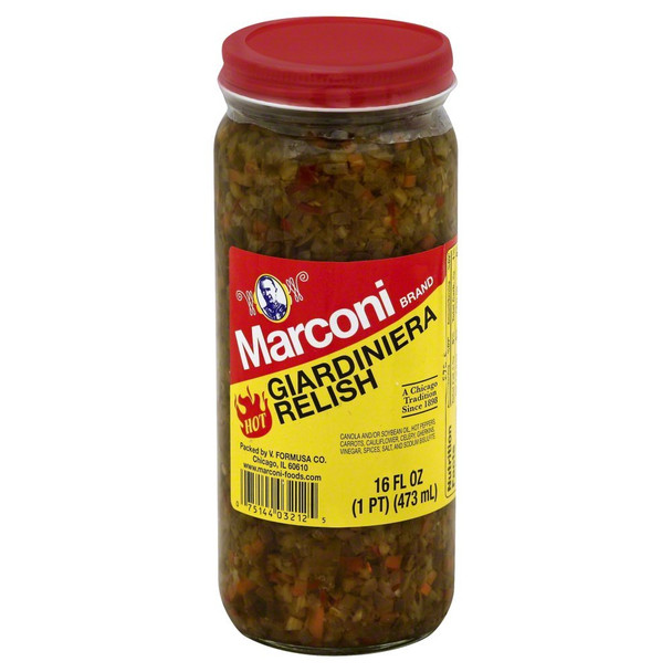 Marconi: Giardiniera Relish Hot, 16 Oz