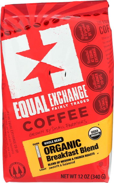 Equal Exchange: Coffee Whole Bean Breakfast Blend Organic, 12 Oz