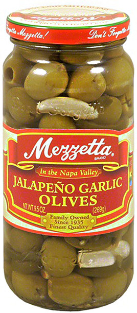 Mezzetta: Jalapeño Garlic Olives, 9.5 Oz
