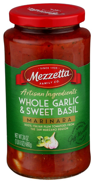 Mezzetta: Whole Garlic And Sweet Basil Marinara, 24 Oz