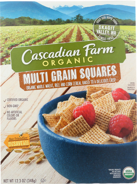 Cascadian Farm: Multi Grain Squares Cereal, 12.3 Oz