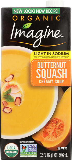 Imagine: Organic Soup Light In Sodium Creamy Butternut Squash Soup, 32 Oz