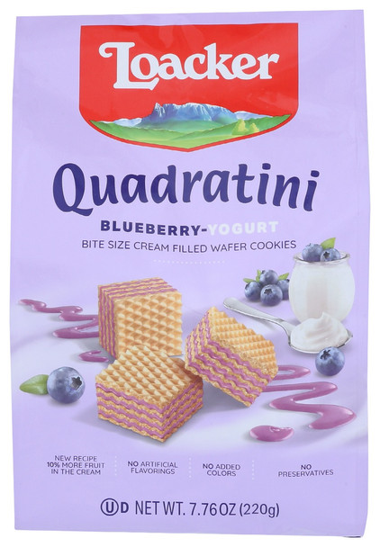 Loacker: Wafers Qudrtni Ygrt Blbry, 7.76 Oz