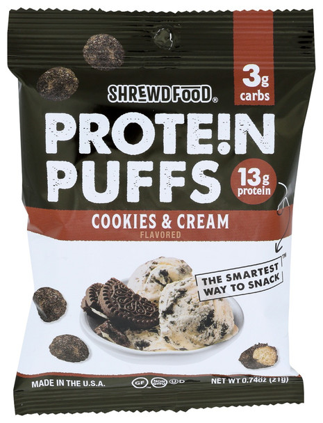 Shrewd Food: Protein Puffs Cookies And Cream, 0.74 Oz