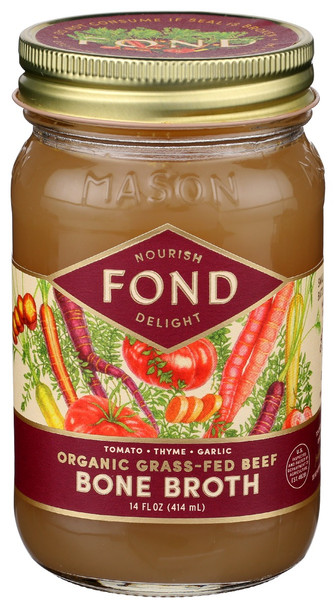 Fond Bone Broth: Beef Bone Broth Garlic Thyme, 14 Fo