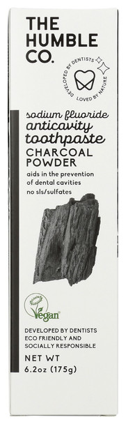 The Humble Co: Charcoal Powder Sodium Fluoride Anticavity Toothpaste, 6.2 Oz