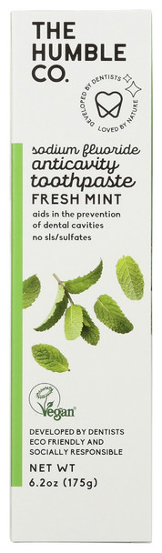 The Humble Co: Fresh Mint Sodium Fluoride Anticavity Toothpaste, 6.2 Oz