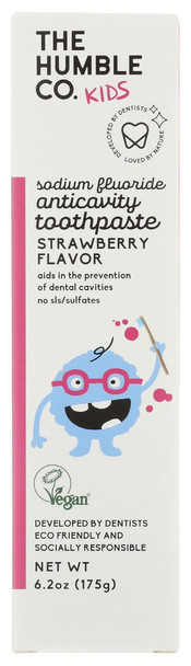 The Humble Co: Strawberry Sodium Fluoride Anticavity Toothpaste, 6.2 Oz