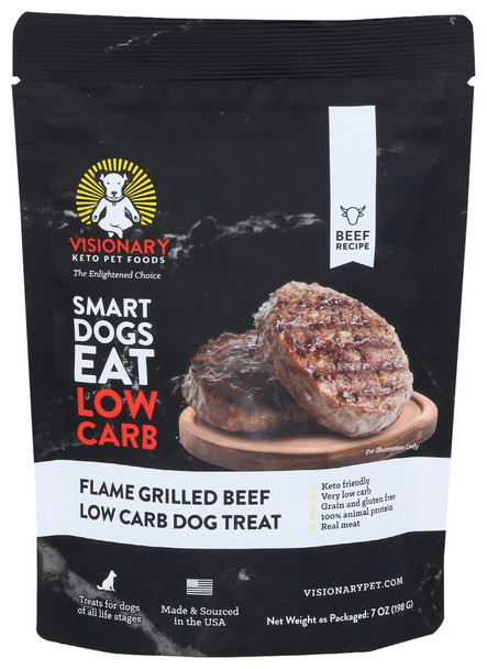 Visionary Pet Foods: Flame Grilled Beef Dog Treats, 7 Oz