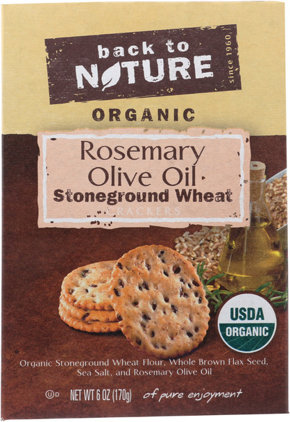 Back To Nature: Rosemary And Olive Oil  Cracker, 6 Oz
