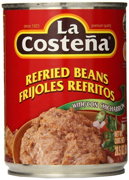 La Costena: Refried Beans With Chicharrone, 20.5 Oz