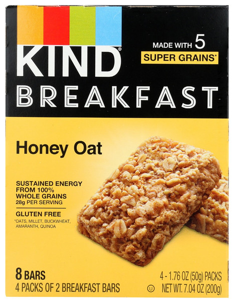 Kind: Honey Oat Breakfast Bars 4 Count, 7.04 Oz