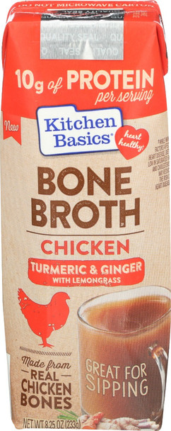 Kitchen Basics: Turmeric And Ginger With Lemongrass Chicken Bone Broth, 8.25 Oz