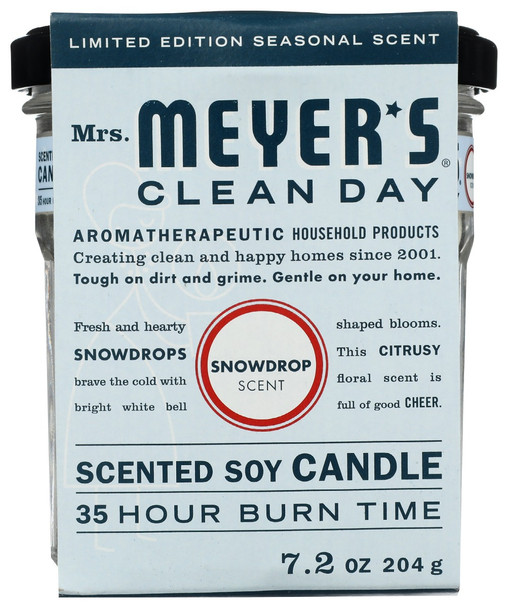 Mrs Meyers Clean Day: Snowdrop Soy Candle Large, 7.2 Oz