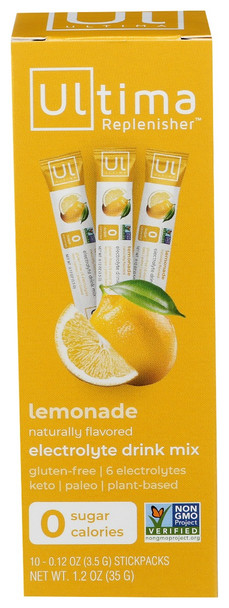 Ultima Replenisher: Lemonade Electrolyte Hydration Mix 10 Packets, 1.2 Oz