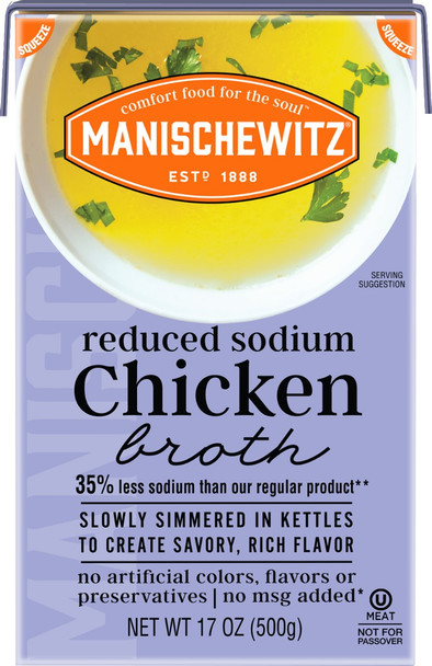 Manischewitz: Reduced Sodium Chicken Broth, 17 Fo